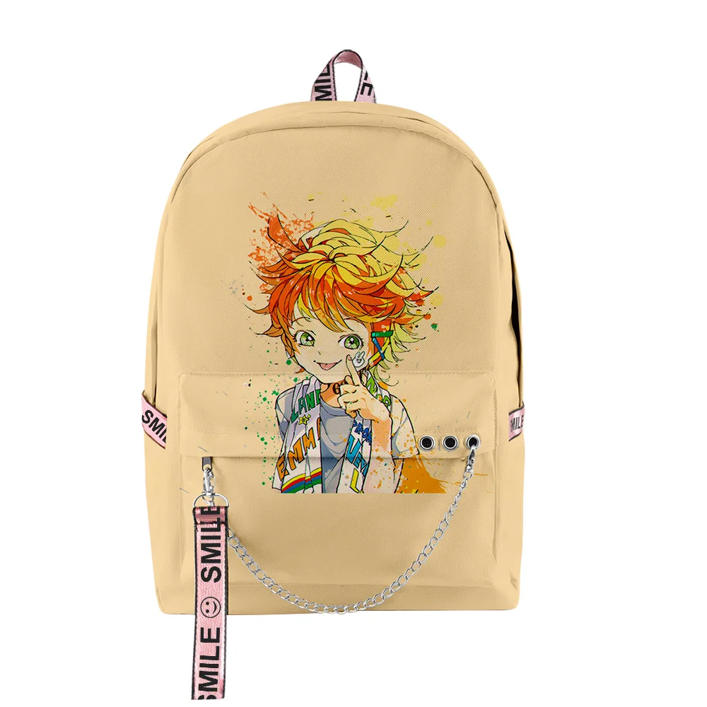

Popular Youthful School Bags Unisex The Promised Neverland Travel Bags 3D Print Oxford Waterproof Notebook Shoulder Backpacks