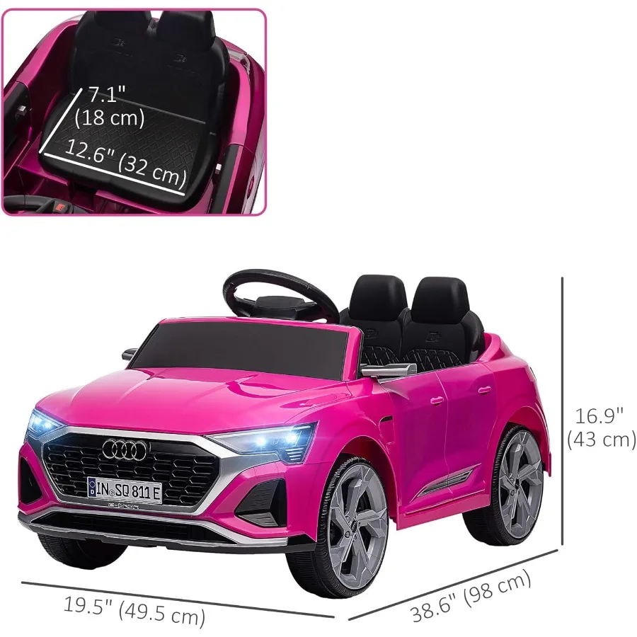 Audi Q8 e-tron Sportback Licensed 12V Ride on Car Battery Powered Electric Car with Remote Control 4 Spring Suspension Wheels S