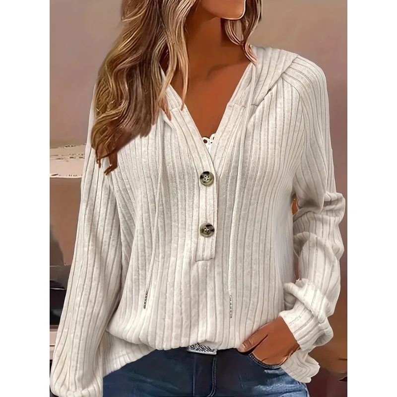 

Women's Color Hoodie Pure Color Ladies Sweatshirt Spring 2026 Fashionable Casual Women's Knittedwear