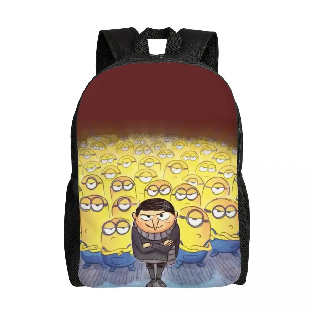 Mochila personalizada con dibujos animados de Minions para hombre y mujer, morral informal para ordenador portátil, bolsa para estudiantes universitarios