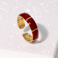 Jisensp Chic Stainless Steel Oil Drop Finger Ring for Women Fashion Jewelry Minimalist Accessories Wearable Party Gift ﻿