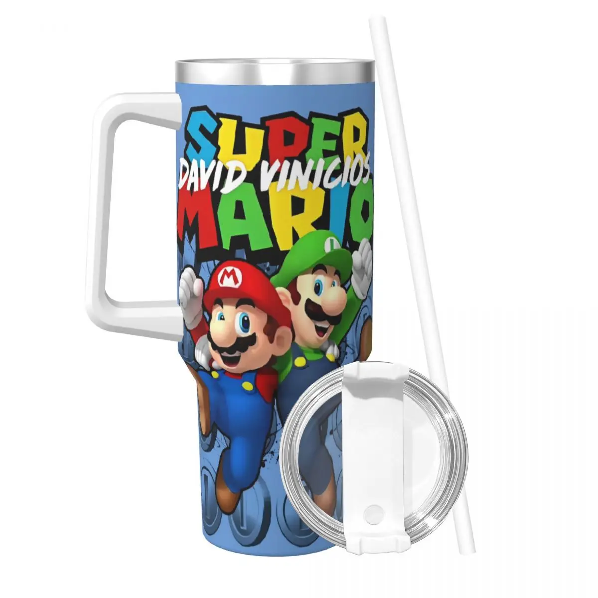 HD Print Cartoon Cartoon M-Marios Tumbler Hot Drinks Water Bottle Insulated Stainless Steel Thermal Cups Design Driving Car Mugs