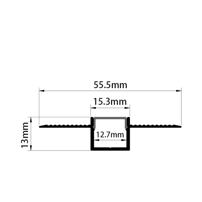 Recessed 55.5x13mm Led Aluminum Profile Gypsum Wall Aluminum Channel Strip Lighting