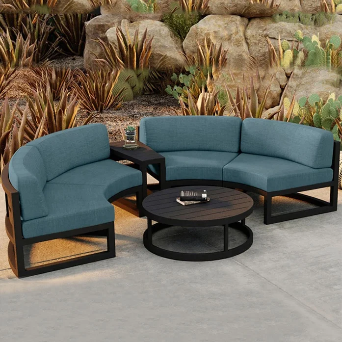 

for Luxury Outdoor Patio Garden Round Aluminum All Weather Modular Resort Furniture Sofa Set Garden Outdoor Furniture Set