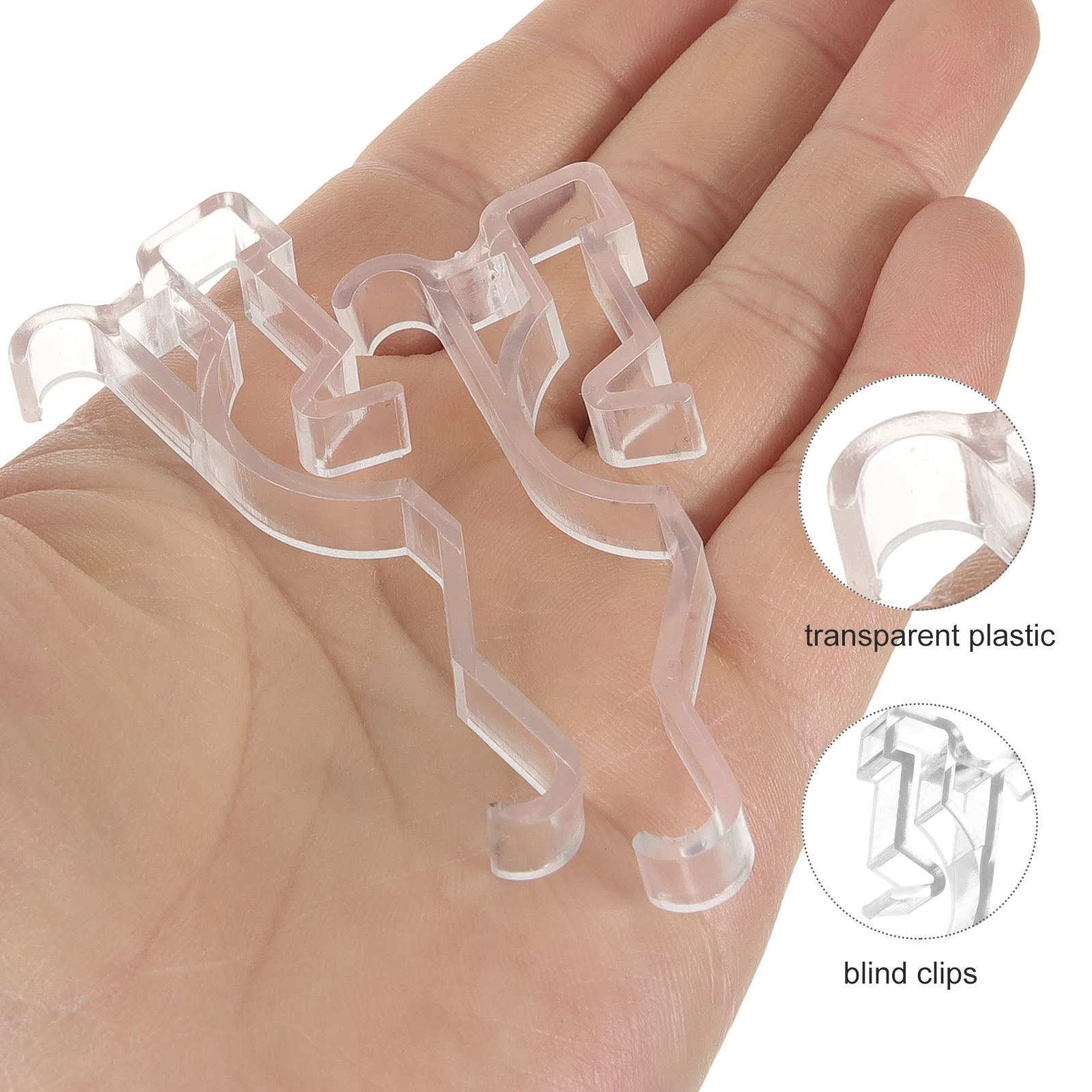 

10pcs Window Valance Clips Horizontal Blind Clamps Clear Lightweight Durable Replacement Parts For Vertical Blinds Easy Install