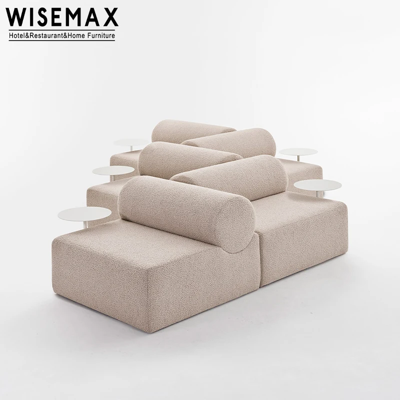 WISEMAX FURNITURE Hot Selling L Shape Sofa Hotel Lobby Furniture Waiting Couch Sofas Set Boucle Modular Sofa For Hotel Home