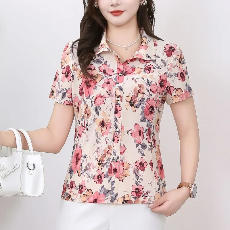 Dames bedrukte shirt top voor dames nieuwe zomer