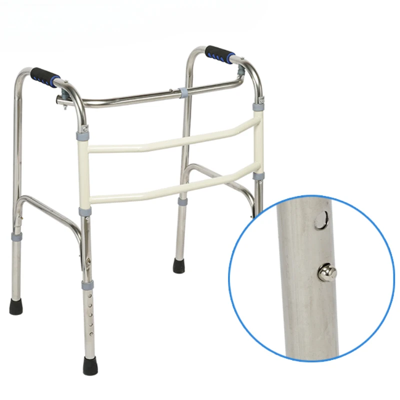 Aluminum Alloy Walker HeightAdjustable Mobility Aid, WearResistant Handrail, NonSlip Walking Assistant for Elderly