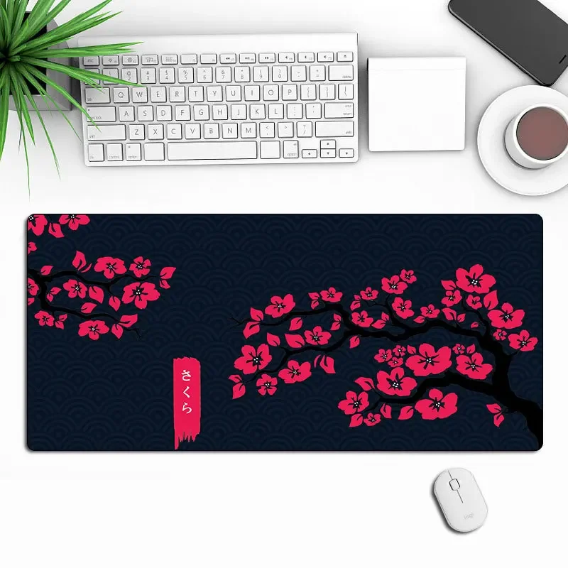 Sakura Mouse Mats Mouse Pad Blue And White Large Mousepads PC Gamer Mousepad Office Desk Mat Rubber Keyboard Mats Gifts 900x400