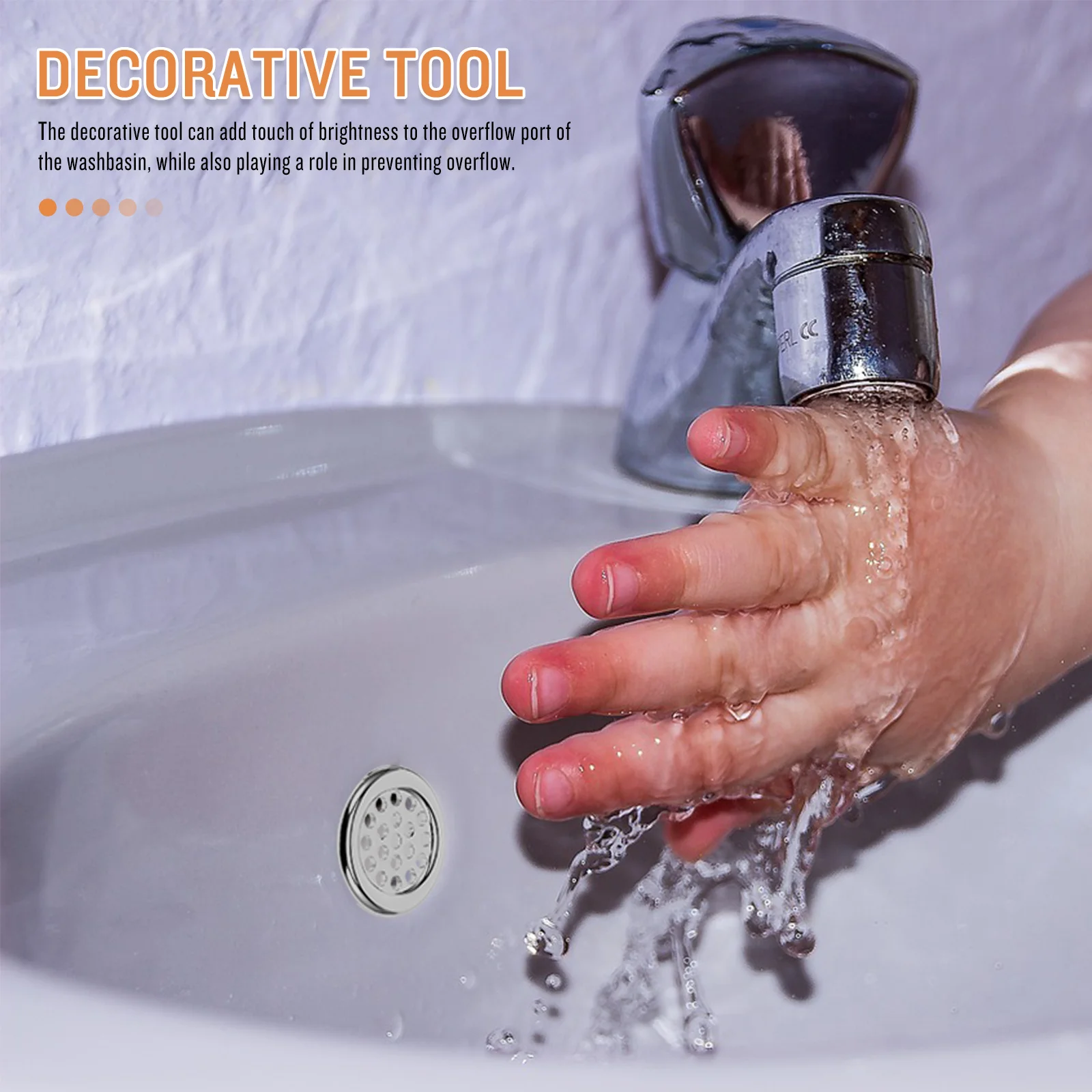 

1Set Sink Overflow Cover Plastic Basin Overflow Decorative Ring Durable Replacement Drain Cover Washing Basin Rings