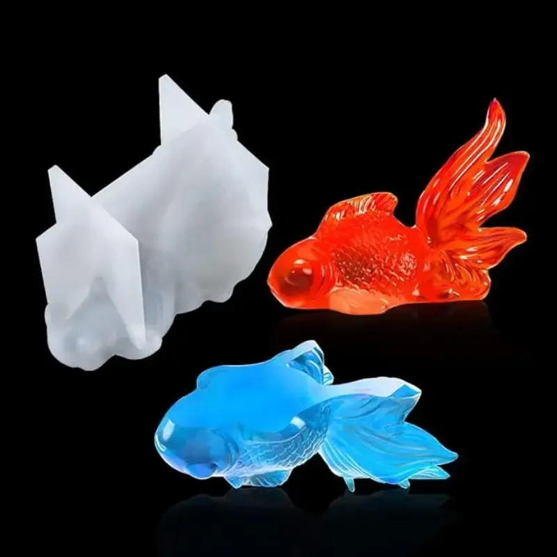 Moule en résine de poisson rouge Koi, moule en silicone 3D Flatback Carp Considérant le moule, Regina Candle Election, résine Xy pour presse-papiers, bureau de bricolage