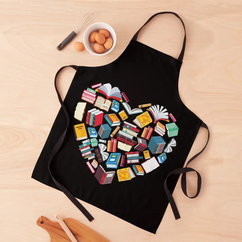 

Book Lover Heart Shape reading club Librarian Library gifts Apron Apron Women'S Apron For Girl