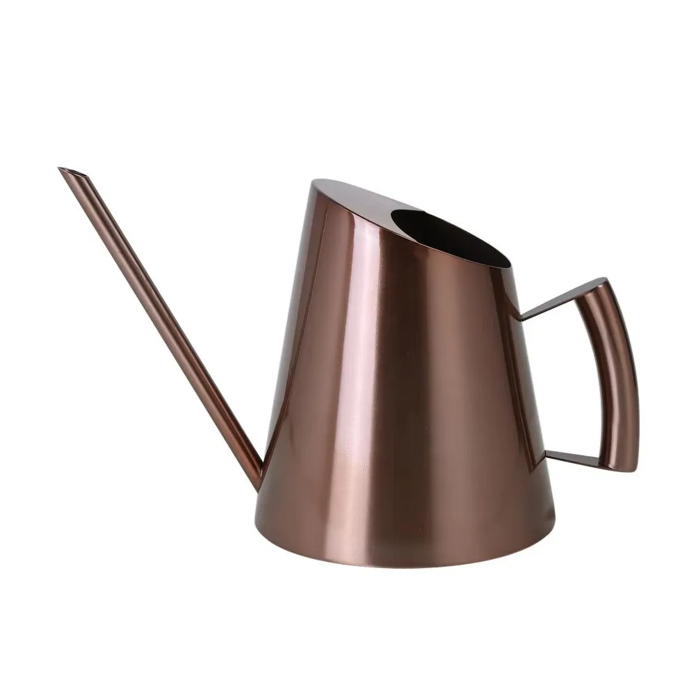 Long mouth Stainless Steel Watering Can Home Metal Vintage Spraying Pot Ancient Copper Cone Garden Watering Pot