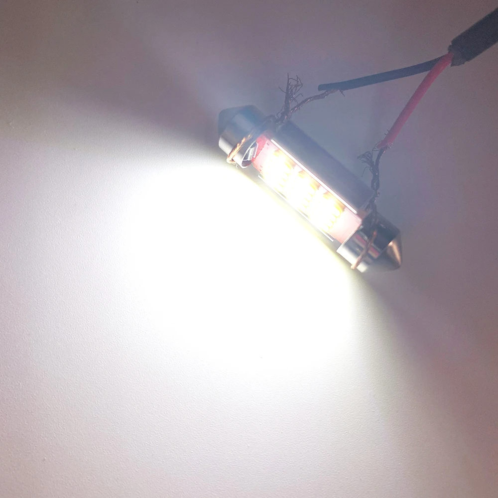 Canbus-새로운 IC 12V C5W C10W Led 전구, 31mm 36mm 39mm 41mm 자동차 인테리어 돔 독서 트렁크 조명 6000K 화이트, 10 개 썸네일 3