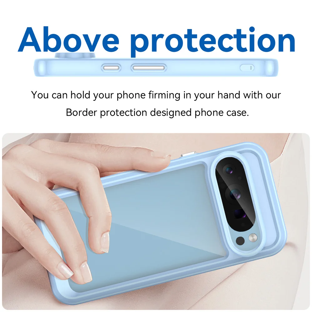 Fashion Transparent Acrylic Case For Google Pixel 9 8 7 Pro 8 7 A Colorful Hard Clear Shockproof Thin Cover For Pixel 9 Pro XL