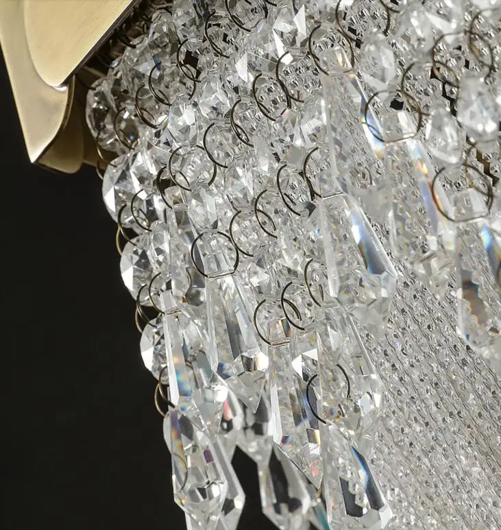 

American Crystal Living Room Chandelier Luxury Gold Villa Hall Lamp Dining Room Island Led Lighting