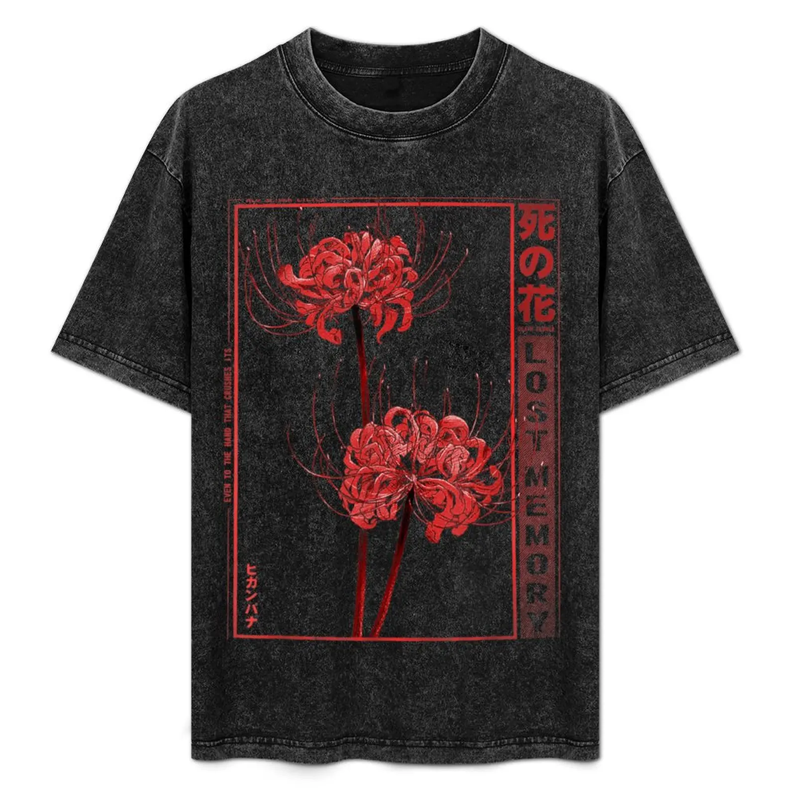 

Japanese Spider Lily Soft Grunge Anime Aesthetic Flower T-Shirt blue lock clothes clothes for men