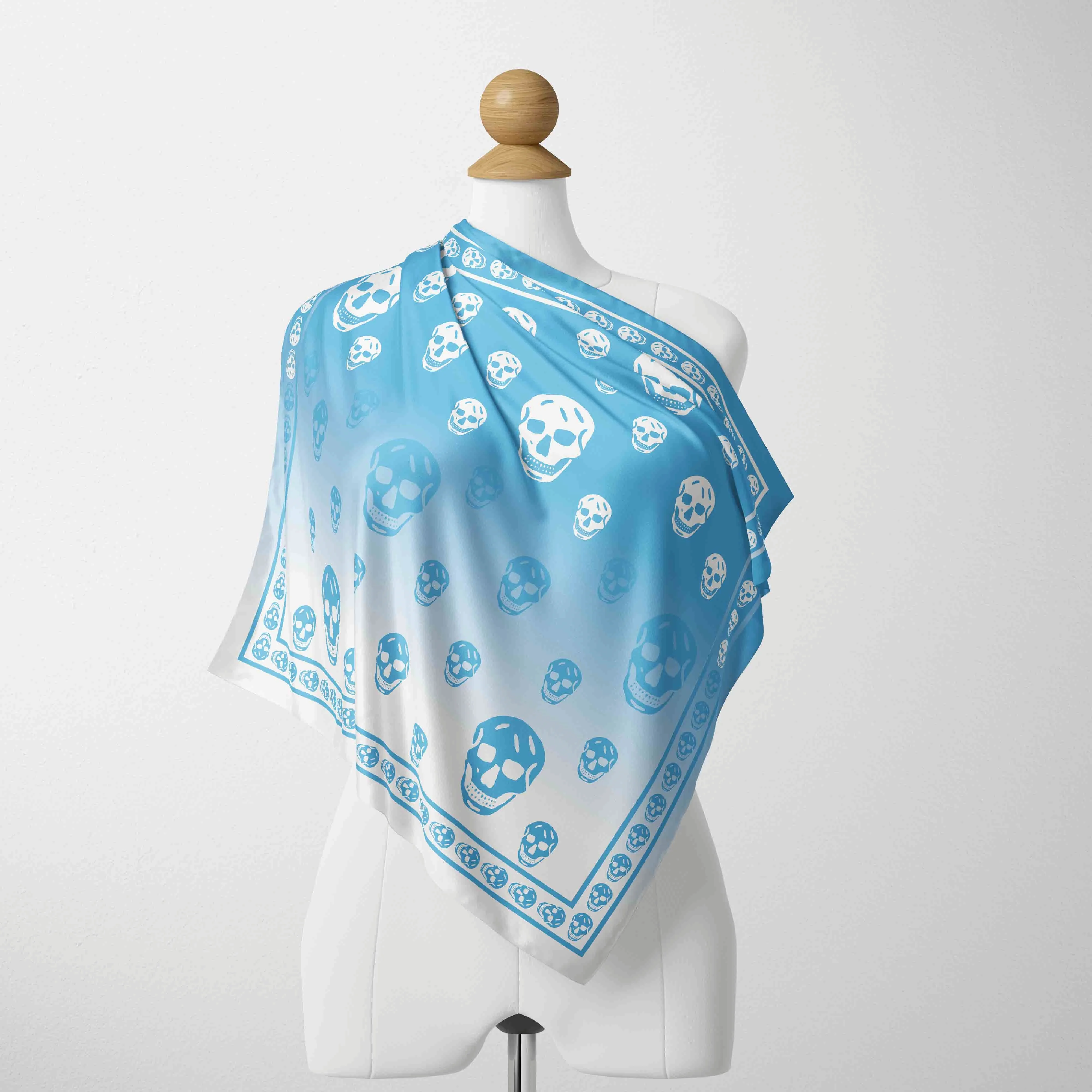 

70cm Wholesale Customize Women's Silk Satin Hair Scarves Fashion Square Printed Headscarf Women's Accessories Designer Scarf