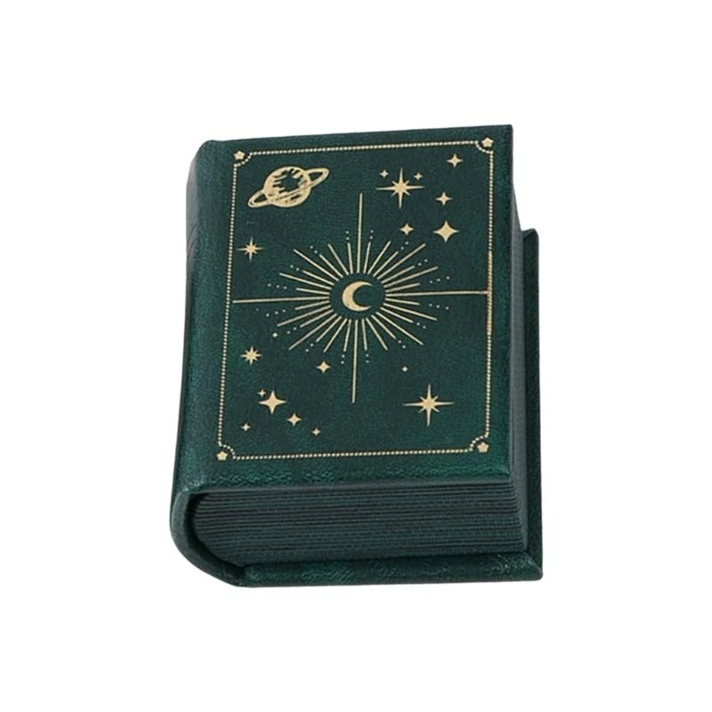 

Portable Retro Book Design Jewelry Holder Rings Case For Travel And Home Use