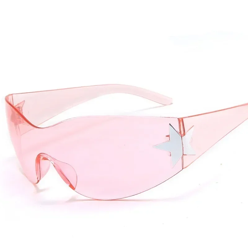 Autumn New One-piece Sunglasses Wrapped Sexual Integrated Glasses Personality Five-pointed Star Sunglasses Female