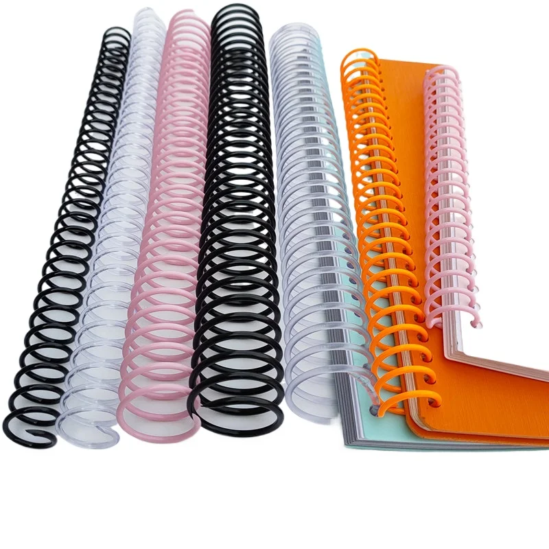 

10pcs 40mm Spiral Binding Coil Plastic Single Hole Loose-leaf Binding Spring Rubber Ring 30 Holes A4 Notebook Snake Plastic Ring