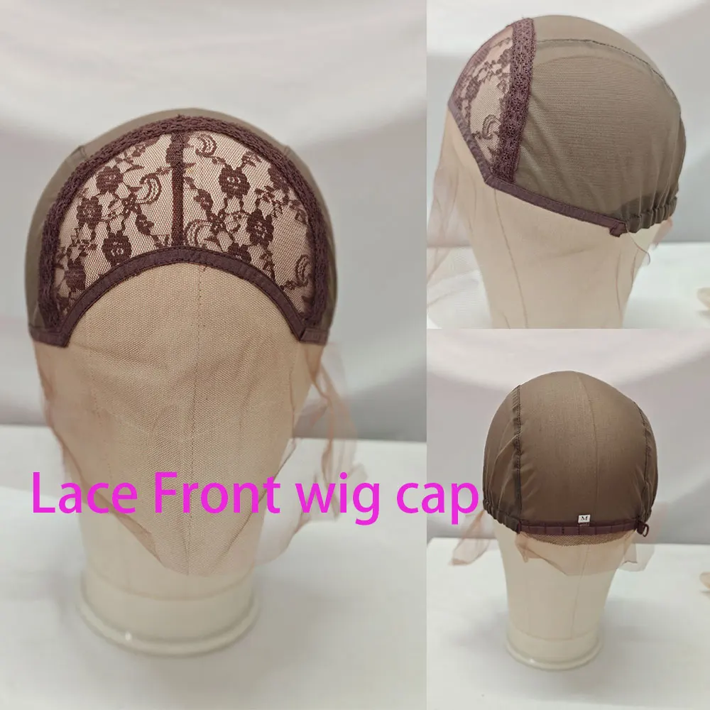 قبعات شعر مستعار دانتيل لصنع الباروكات غلويليس قبعات شعر مستعار دانتيل أمامي 13x4 /13x6/360 غطاء دانتيل كامل U جزء قبعات شعر مستعار بني/أسود اللون #4