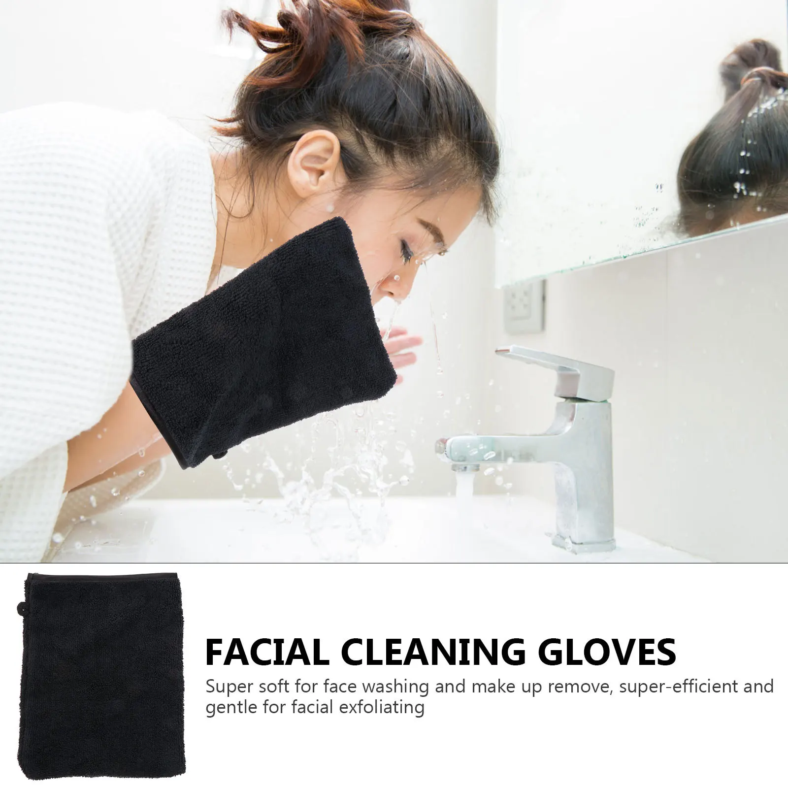 3 個の優しい洗顔手袋超効率的なメイク落とし女性の友人への理想的なギフト洗顔手袋