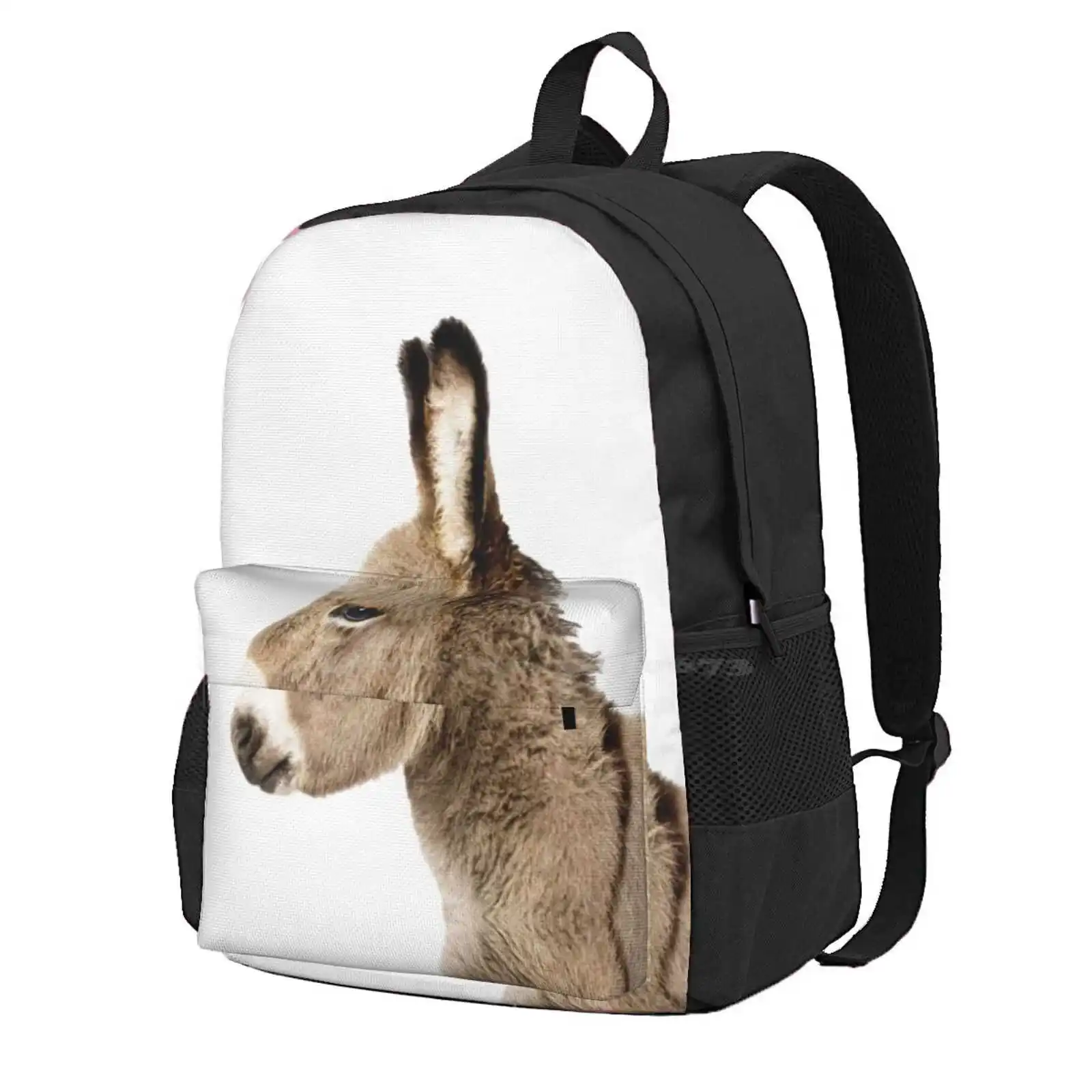 Donkey Print, Nursery, Animal, Kids Room, Modern Art, Wall Decor Hot Sale Schoolbag Backpack Fashion Bags Donkey Animal