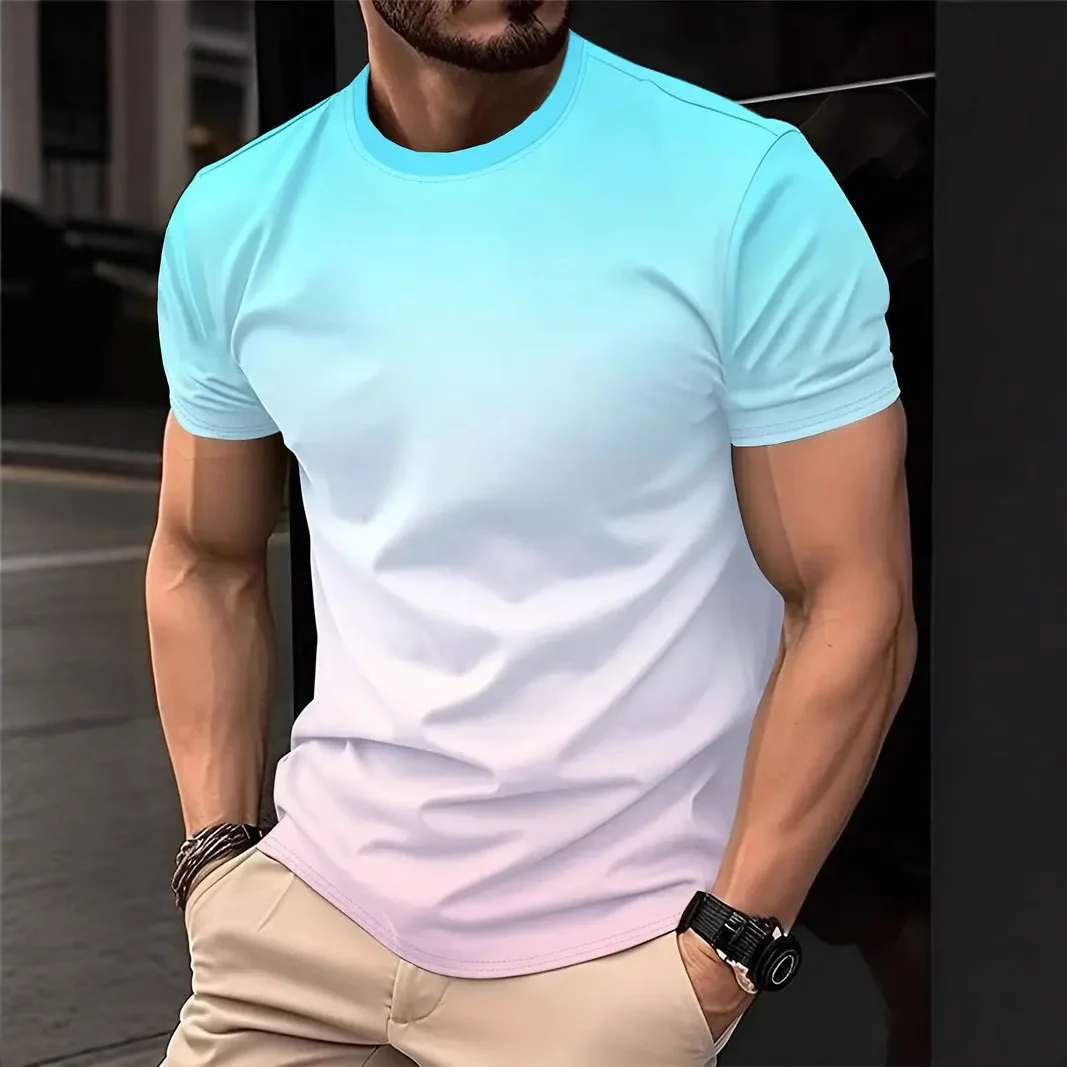 

3D Line Printed Men'S T-Shirts Fashion T-Shirts For Men Street Designer Short Sleeved Oversized Top Tees Daily Casual Sportswear