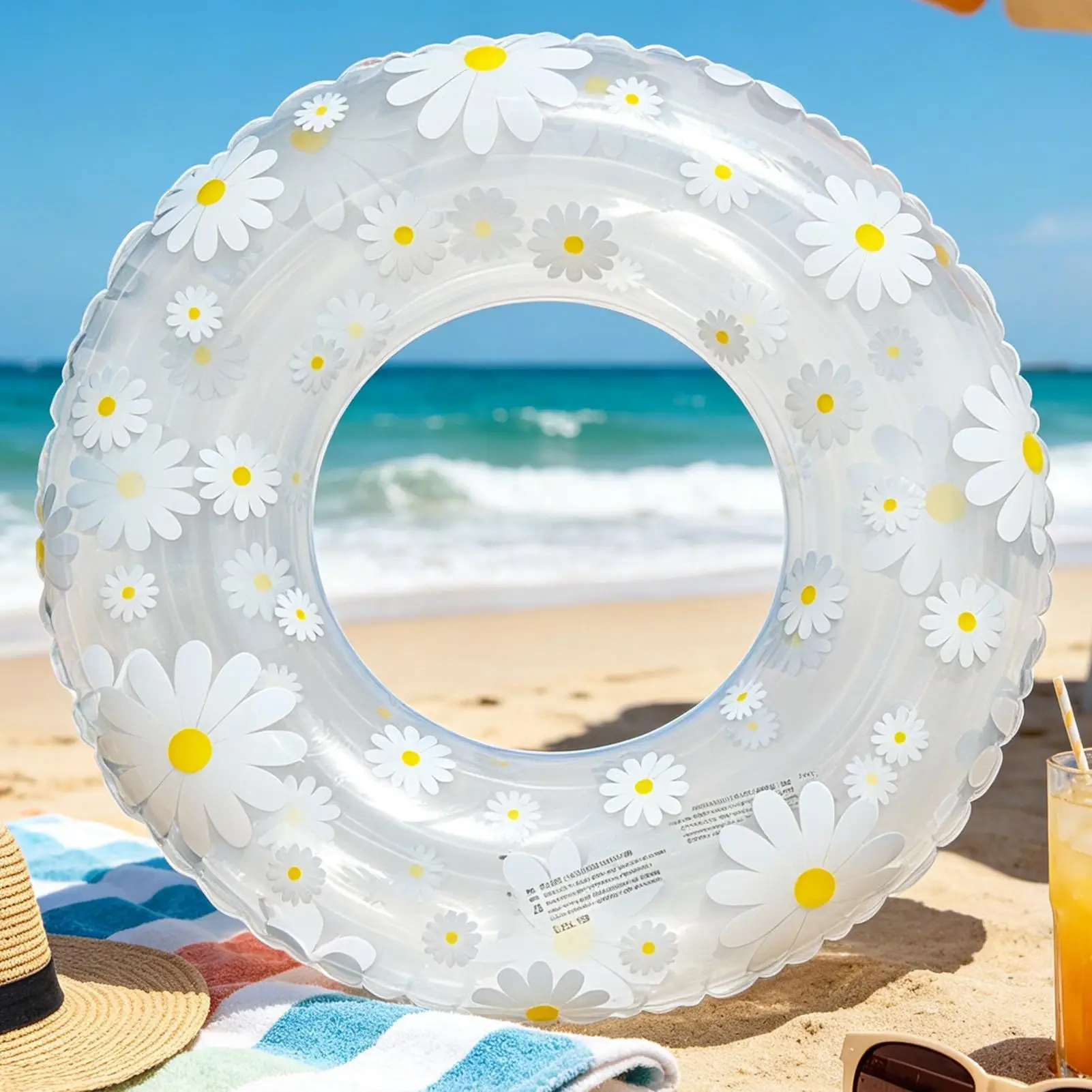 

Inflatable Pool Floats Cute Clear Waterproof Lightweight Pool Tube Rings For Beach Water Party Summer Decorations Spring Travel
