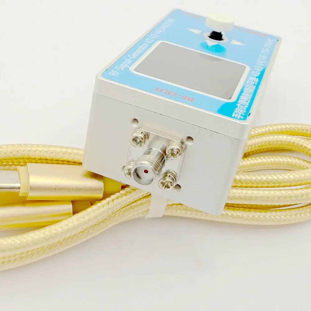 RF-Signal-Generator-V3 (10M-15GHz) Handheld Signal Source with Type-C Cable and UART Serial Data Communication Cable