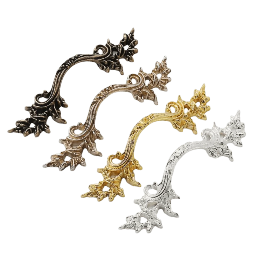 Zinc Alloy Vintage Drawer Pulls Horizontal Sliding Design European Style Wardrobe Door Handles Furniture Handles