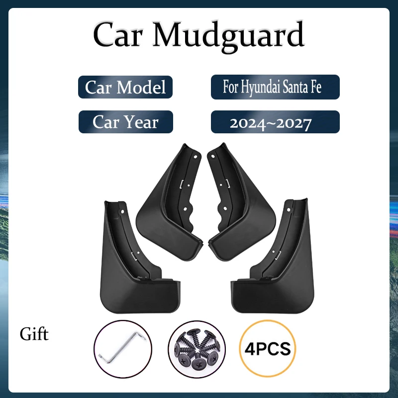 Car Mudguards For Hyundai Santa Fe MX5 2024 2025 2026 2027 Antifreeze Fender Splash Guard Exterior Part Mudflap Auto Accessories