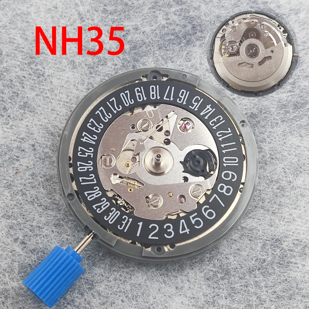 Original NH35A Fully Automatic Movement Black/White Single Calendar 9pm/3pm/6pm Men's Watch Accessories