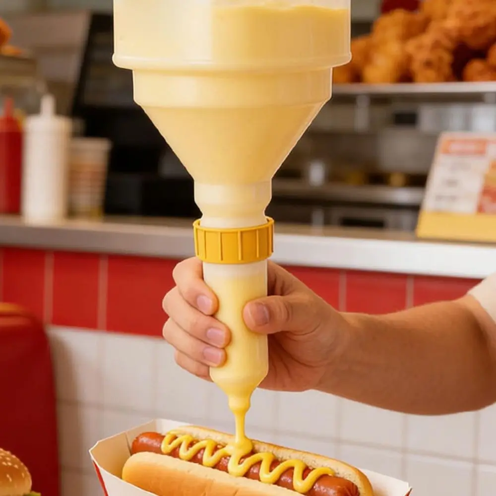 Leakproof Sauce Dispenser Large Capacity 3.5 Liter Squeeze Bottle Easy Cleaning Portable Sauce Dispenser Bottle Restaurant