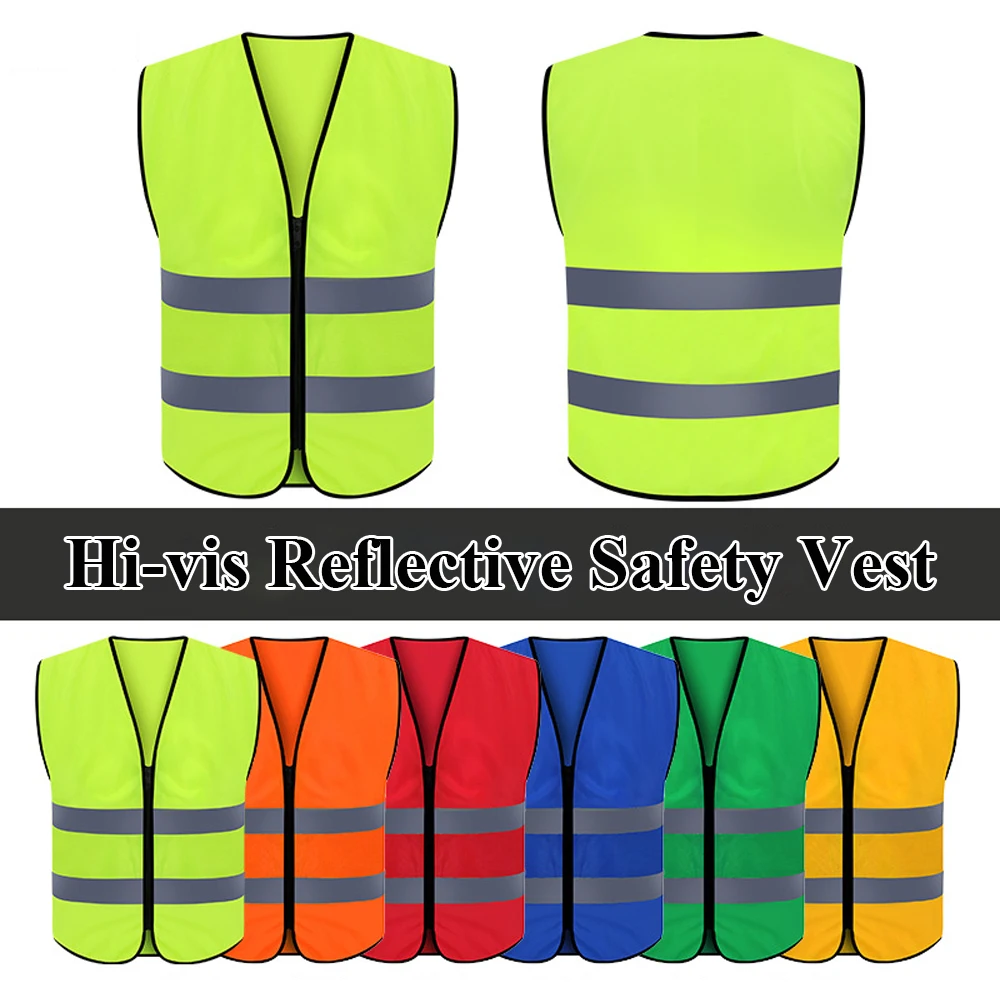 Reflective Safety Vest for Construction Work High Visibility Security Protection Man Working Clothes Uniform Hi Vis Workwear