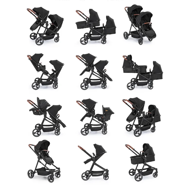 Lightweight Foldable Bidirectional Shock-absorbing Newborn Baby Stroller