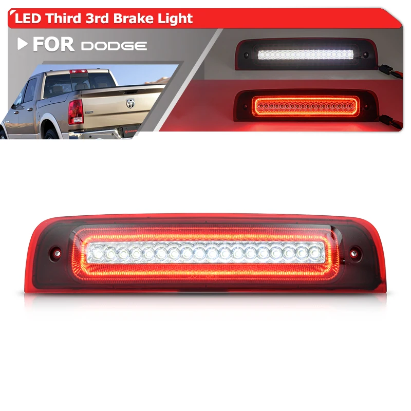 

Fits For Gen4 Dodge Ram 1500 2500 3500 2009-2025 4500 5500 2011-2025 1500 Classic 2019-2024 LED 3rd Brake Light Cargo Roof Lamp