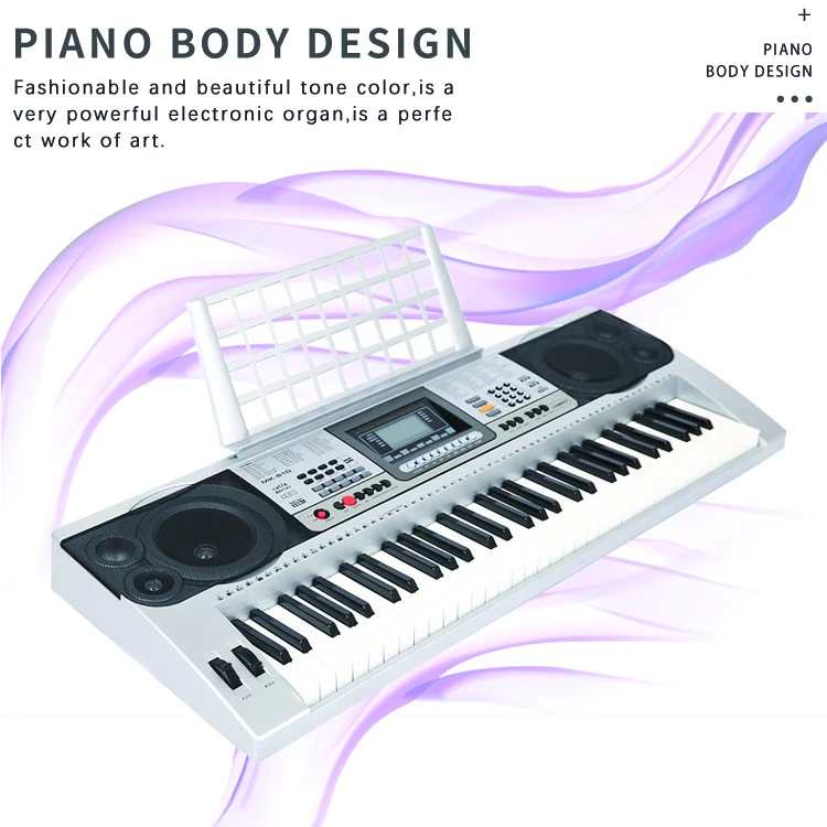 Multi-function piano keyboard 61 key electronic organ musical keyboard instrument with USB MIDI portable