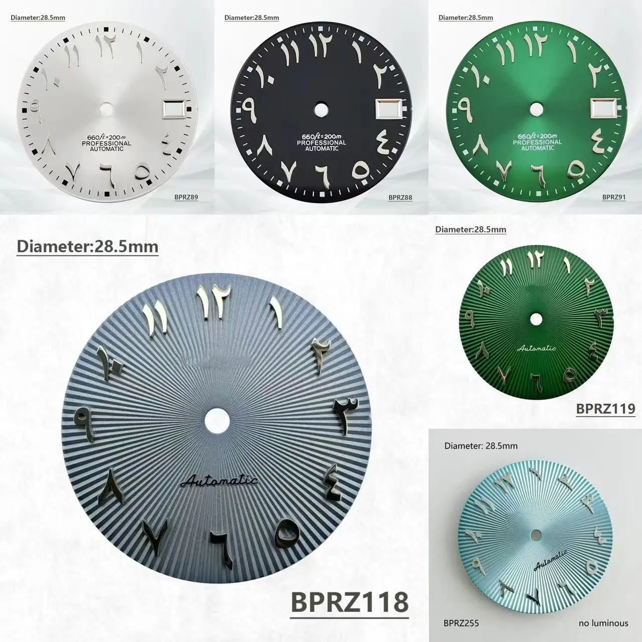 Logo 28,5 mm Arabska niebiesko-zielona czarna tarcza z logo s bez lampki nocnej odpowiednia dla mechanizmu automatycznego NH35 NH36 Arabski 28,5 mm