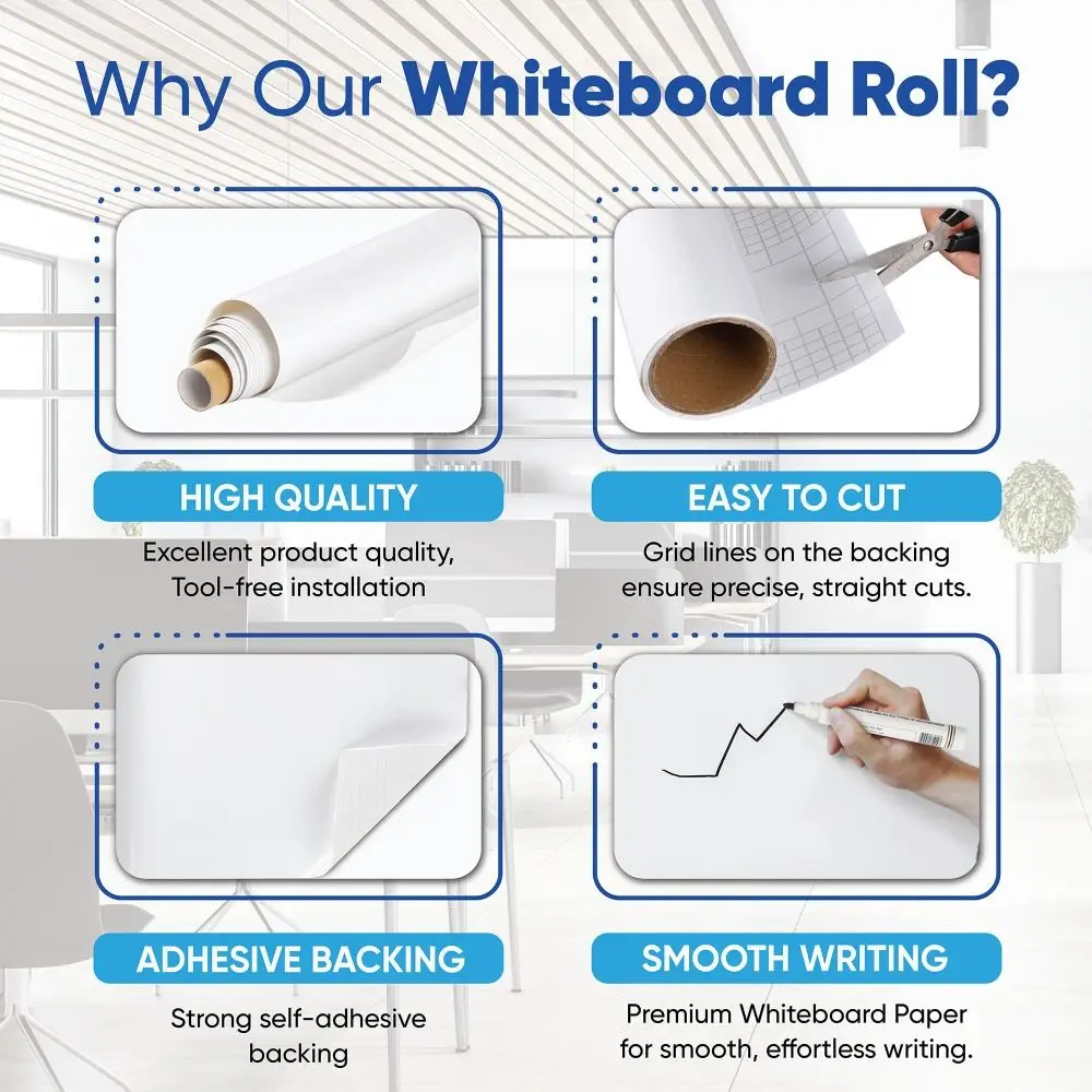 PVC Whiteboard Wall Sticker No-Glue Wipeable Surface Writable Wall Sheet Removable Static Cling Static Cling Board