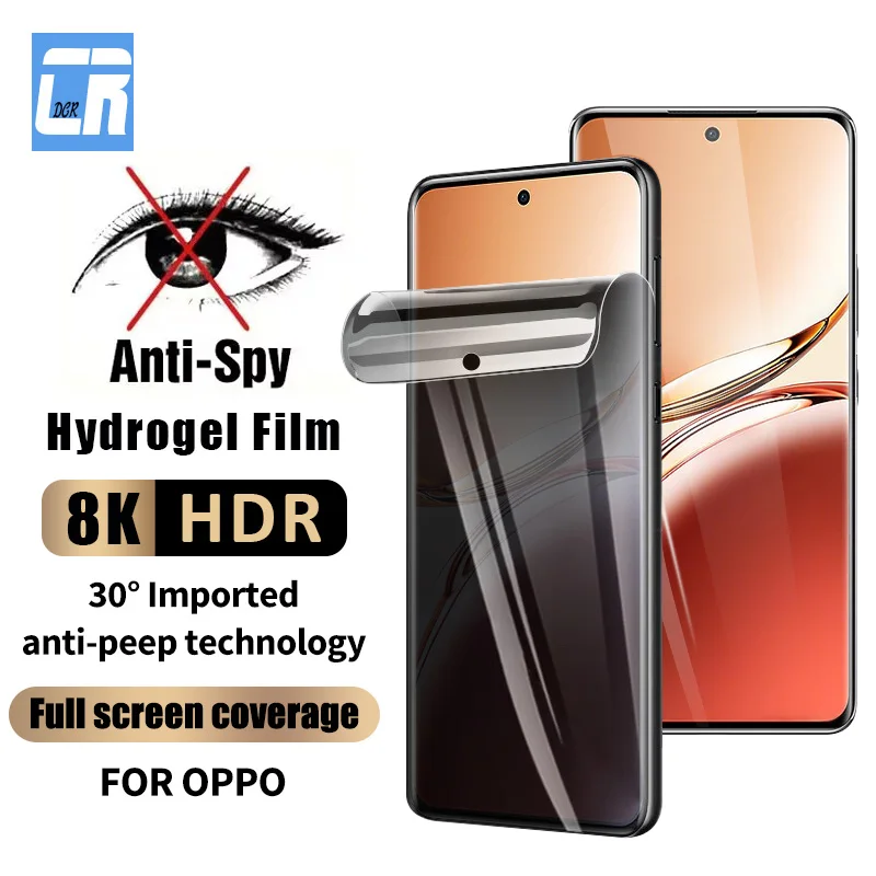 

3D Privacy Anti Spy Hydrogel Film For Oppo A3 A2 A1 Pro Curved Screen Protector For Oppo Reno 11 10 9 6 5 4 3 Pro Plus Not Glass