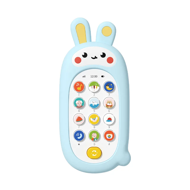 

Children's Silicone Cell Phone Soothing Toys Can Gnaw Baby Puzzle Early Education 0-3 Years Old Baby Simulation Music Phone