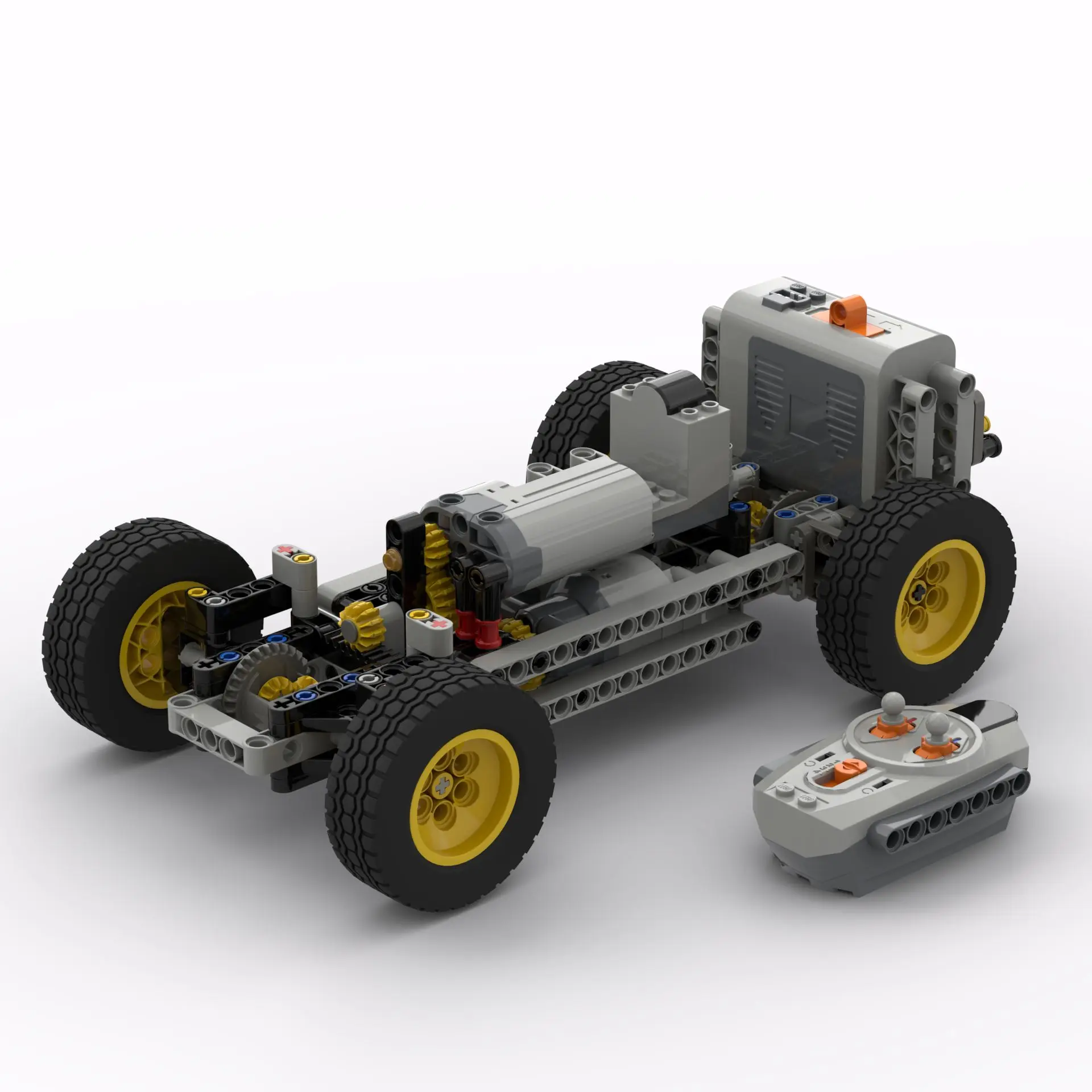 Professional RC Car Building Block Four Wheel Drive 4WD Differential Mechanism Dual Power Motor Educational Toys Gift