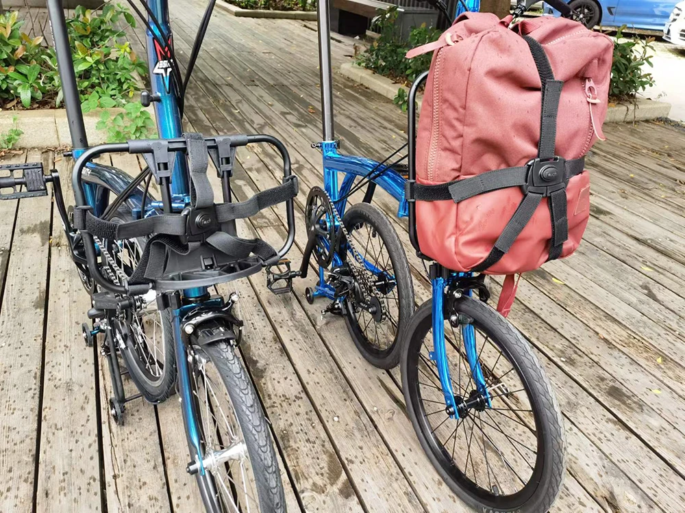 TOUCH Fahrrad S-Tasche Legierung Front Rack Für Brompton Faltrad Schulter Rucksack Tasche Reihe Skeleton Bascket Fahrrad Teile – Detail 12