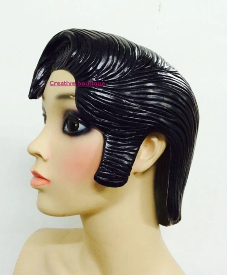 Elvis Presley Mask and latex wig Game Cosplay Halloween Costume Props for Adult kids