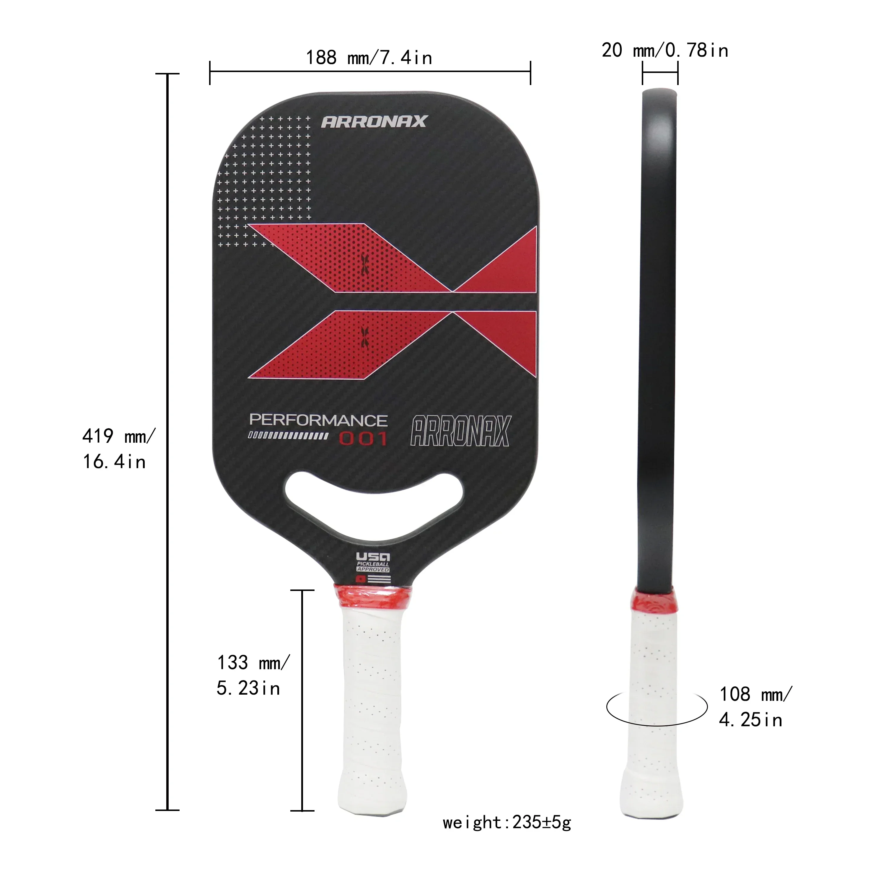 High-End Usapa Thermoformed Pickleball Paddle 3K Twill Carbon Surface 13mm 20mm PP Core Pickleball Rackets Gift Indoor Outdoor