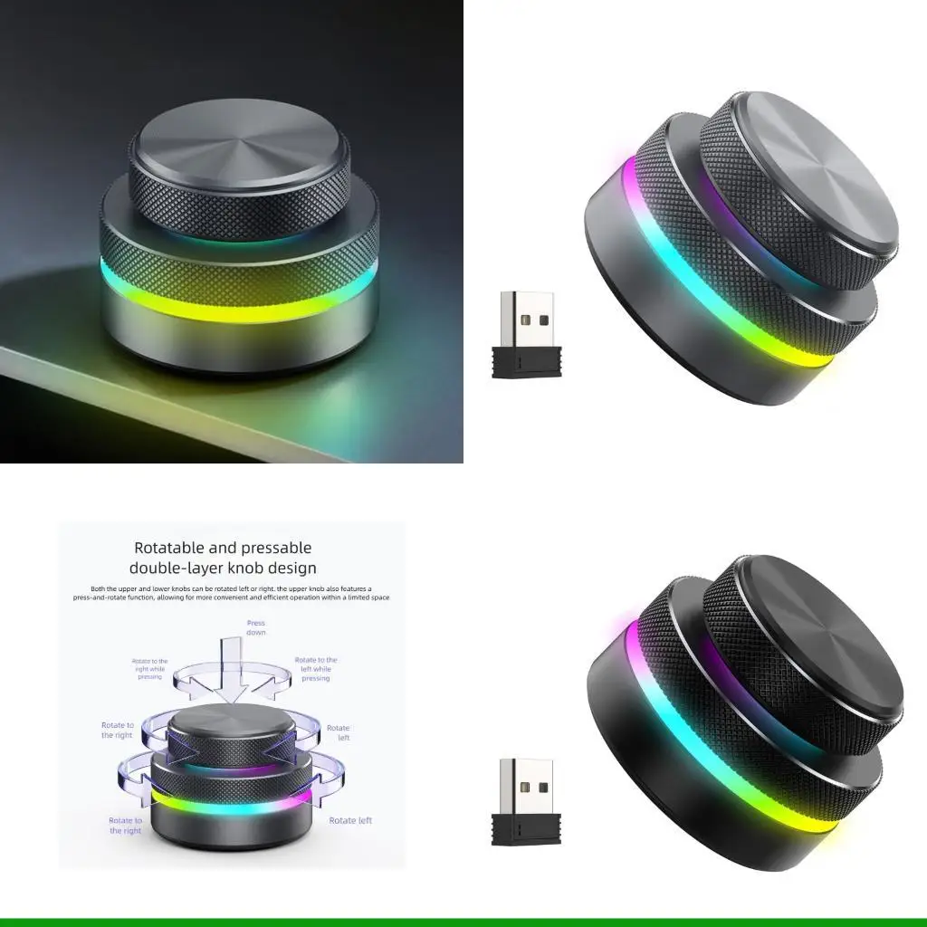 

U55C Настраиваемые клавиатуры с одной клавишей Ручка обратного вращения Цвет подсветки 2 режима