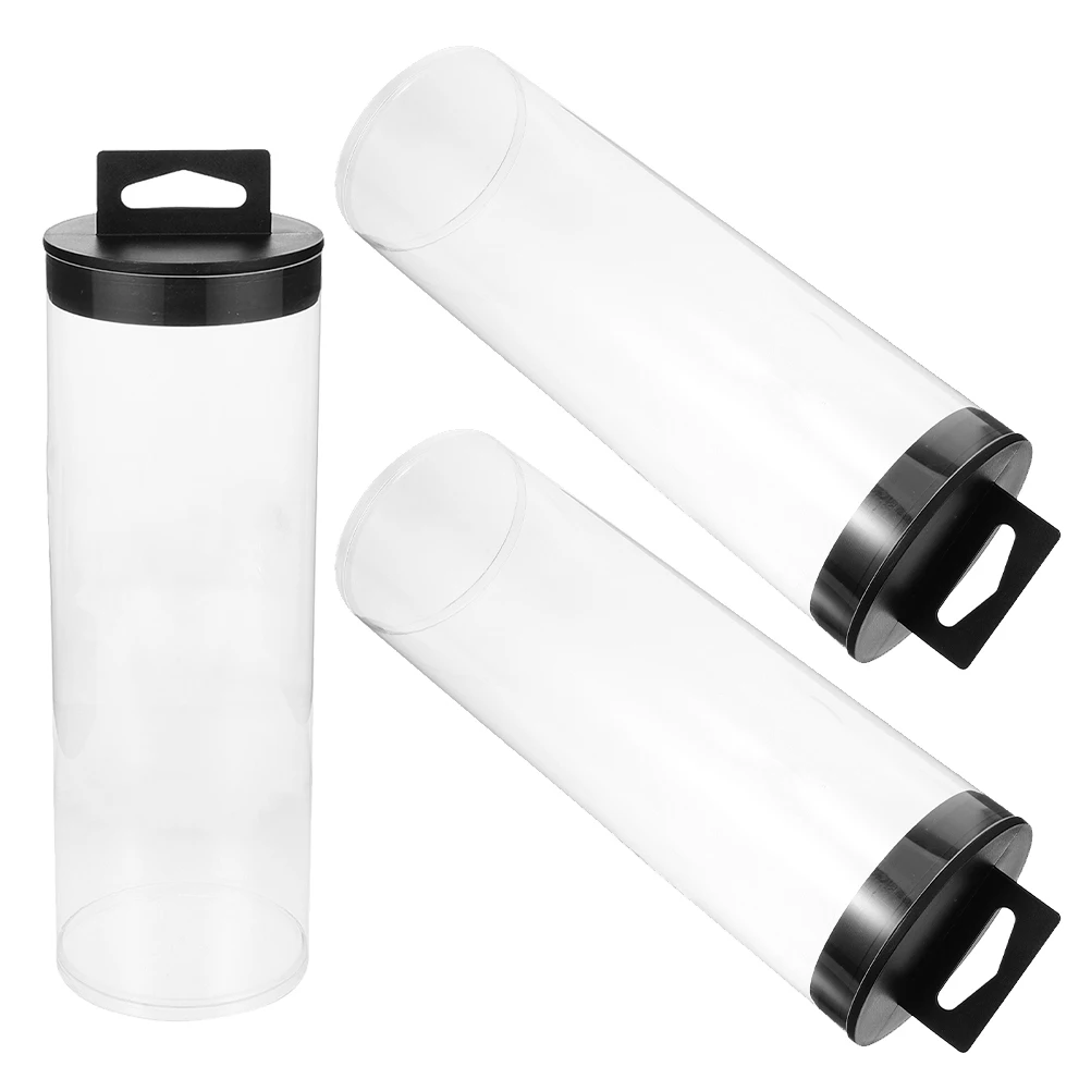 

3 PCS Tennis Cylinder Balls Holder Sports Storage Case Equipment Can Jars Plastic Clear with Lid Rack