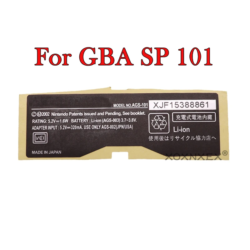 For Nintendo Game Boy Pocket Replacement MGB-001 Model Information Sticker For GBP GBA GBC GBA SP 001 101 Label Japan